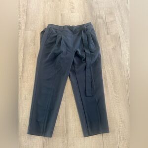 LOFT Navy Ankle Pants with Belt